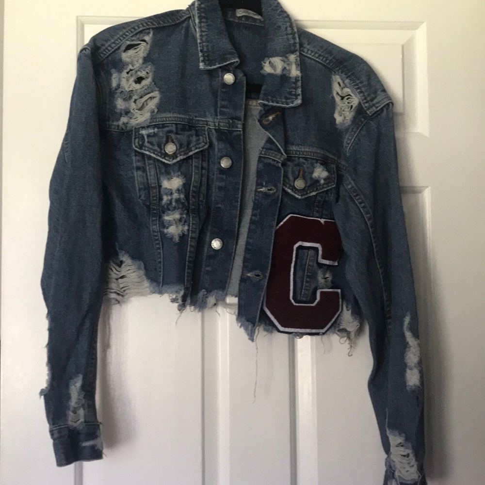 Carmar Cropped Distressed Denim Jacket